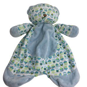 Baby Ganz Sleepy Time Bear Lovey Security Blanket Owl Green Blue Brown White